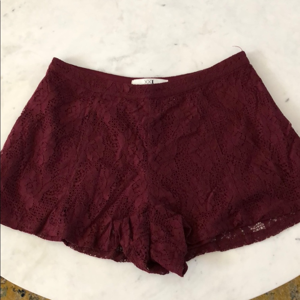 Forever 21 maroon lace shorts. Worn once!